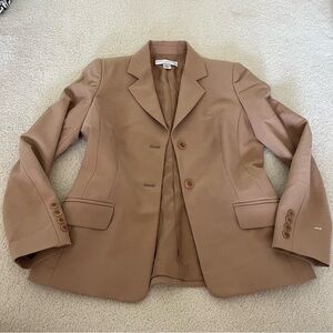 Petite Sophisticate Tan Blazer Tailored Fit Classic Design